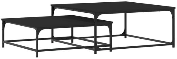 Couchtische, Sofatische 2 Stk. Schwarz Holzwerkstoff