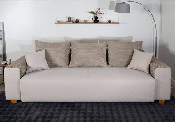 COLLECTION AB Schlafsofa Yves, Liegefläche (B/T): 142/194 cm, inkl. Bettfunktion, Bettkasten, Federkern & Zierkissen