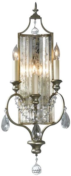 Wandlampe, Kristalle Glas Spiegelglas, H 69,2 cm