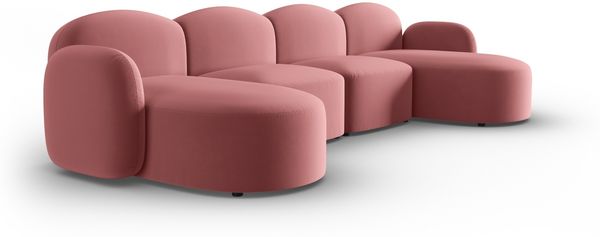 Micadoni Panorama Sofa Blair 6-Sitzer Samtstoff Lachs Bild 2