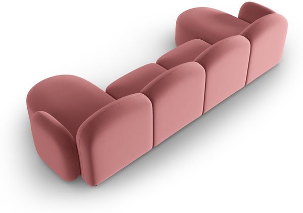 Micadoni Panorama Sofa Blair 6-Sitzer Samtstoff Lachs Bild 3