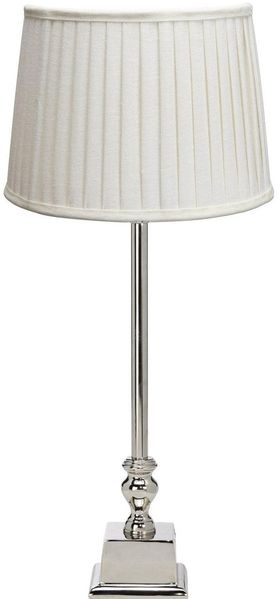 PR Home 1163606202301 Tischleuchte Linné Chrom Lampenschirm cremeweiß 49cm