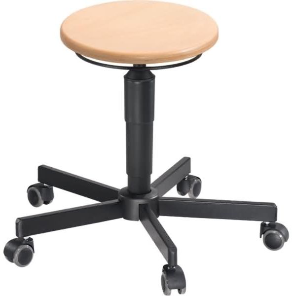meychair Hocker 9002 A1-TR-B Rollen Buche hell