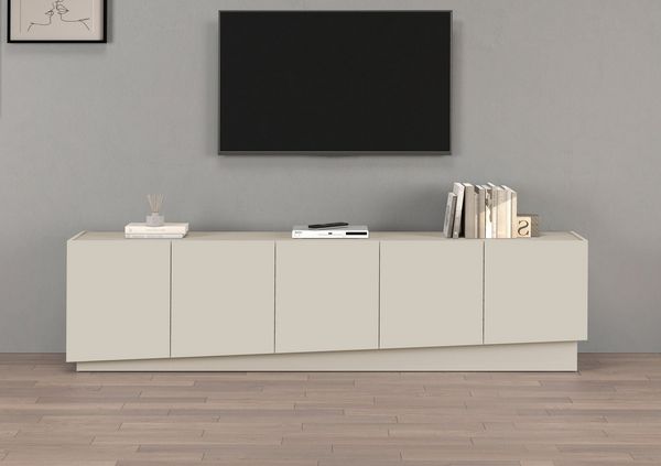 OTTO home Lowboard VELA, Höhe 60 cm, Breite 225 cm,Design mit schrägen Türen (1 St), Made in Italy, Maße-B/T/H: 225x35x60, Lowboard, TV-Board, TV-Kommode