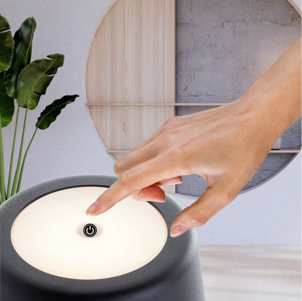 Lichthandel Hoch LED Tischleuchte 2er-Set LED Akku Tischlampe Leuchte für Garten, Balkon & Wohnräume, LED fest integriert, 3000K, perfekt für Restaurants, Cafés, Hotels, Bars, Lounges & Events