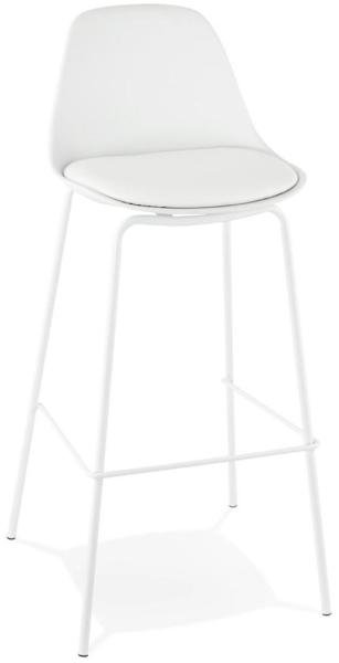 Kadima Design Tresenhocker Kunstleder | 75 cm hoch | Ergonomisch Industriedesign | Weiß | Küchenstuhl