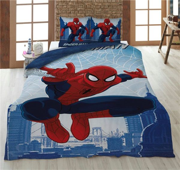 MARVEL Bettwäsche Marvel Spiderman Jungen Bettwäsche 2tlg. Set 135-140x200 65x65 cm, 2 teilig