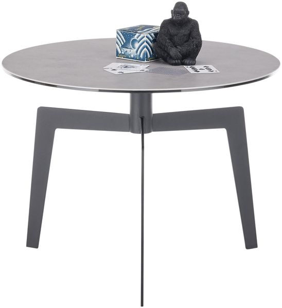 Beistelltisch >BUENA VISTA< in grau, Glas-Keramik/ Metall - 45x60cm (HxD) Bild 4
