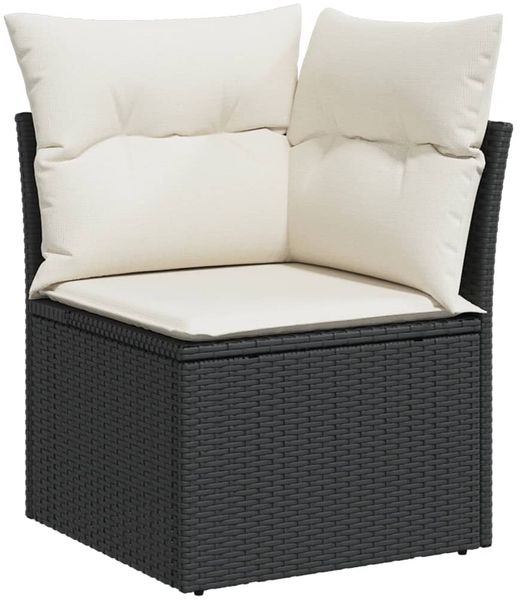 vidaXL 10-tlg. Garten-Sofagarnitur mit Kissen Schwarz Poly Rattan 3220705 Bild 4