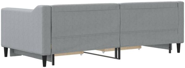 vidaXL Tagesbett Ausziehbar mit Schubladen Hellgrau 90x190 cm Stoff 3197472 Bild 8