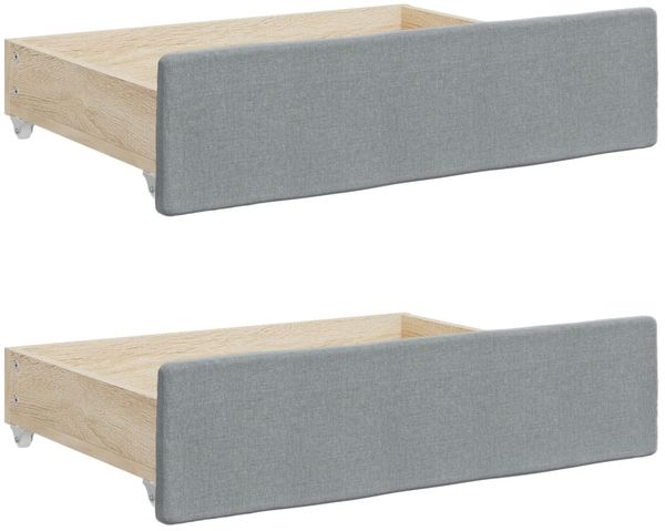 vidaXL Tagesbett Ausziehbar mit Schubladen Hellgrau 90x190 cm Stoff 3197472 Bild 9