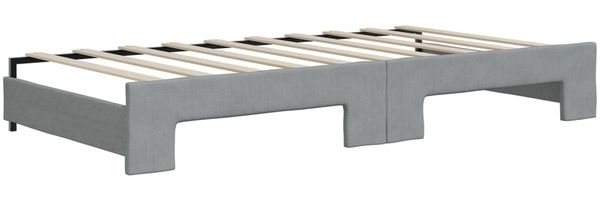 vidaXL Tagesbett Ausziehbar mit Schubladen Hellgrau 90x190 cm Stoff 3197472 Bild 6