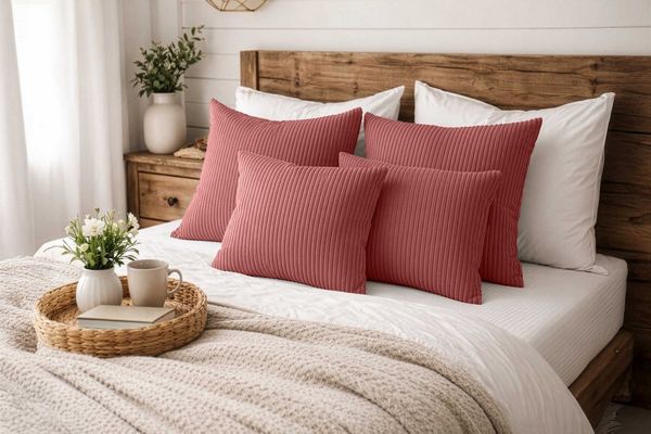 Amilian Dekokissen 4er Set mit Füllung - Sofakissen Set - 2 x 45 x 45 cm + 2 x 35 x 45 cm, (4 Stück) Zierkissen - Kuschelkissen - Couchkissen mit Kissenfüllung