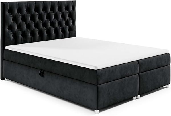 Best for Home Boxspringbett mit Bettkasten Doppelbett Trinity K14 Bonellfederkern inkl 7cm Topper (140x200 160x200 180x200 200x200 cm, Bonell-Matratze, gepolstertes Kopfteil, Polsterbett versch. Größen), mit oder ohne Topper, Flexible Liefermöglichkeit...