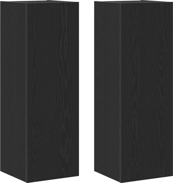 vidaXL Wand-TV-Schrank 2 pcs Schwarz Eichen-Optik 30,5 x 30 x 90 cm 862571
