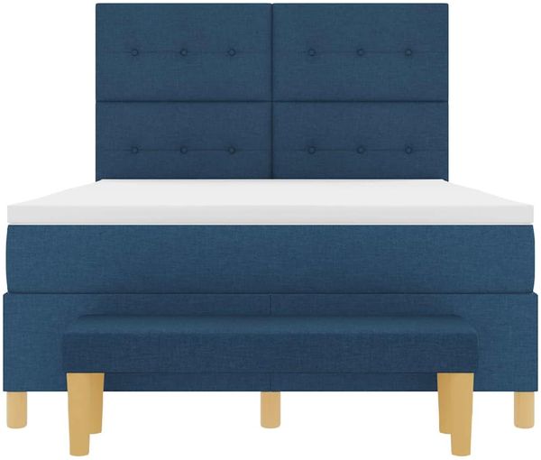 vidaXL Boxspringbett mit Kopfteil Blau 200 x 160 cm Stoff 3344316 Bild 8