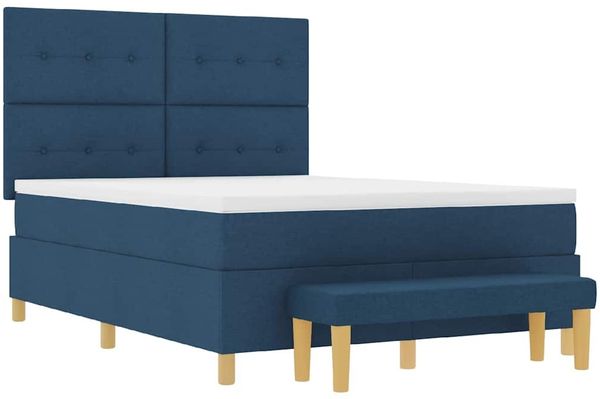 vidaXL Boxspringbett mit Kopfteil Blau 200 x 160 cm Stoff 3344316 Bild 7