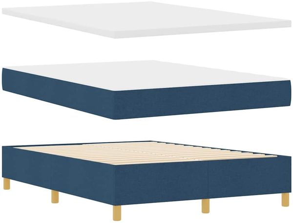 vidaXL Boxspringbett mit Kopfteil Blau 200 x 160 cm Stoff 3344316 Bild 4