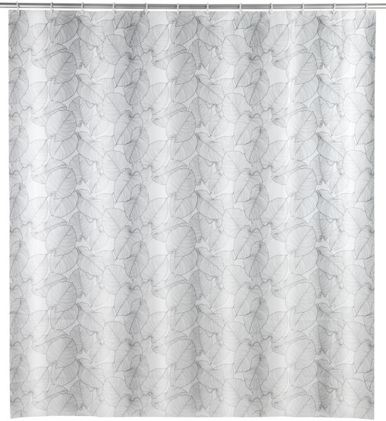 WENKO SAMOA Duschvorhang 180 x 200 cm, Weiß/Grau