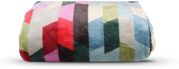 Wohndecke bunt Cashmere-Touch 150x200 cm, Bestlivings, 100 % Polyester, weich, flauschig, pflegeleicht, modern
