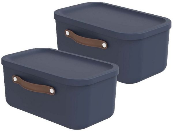 ROTHO Stapelbox 2er-Set Kiste mit Deckel Maloja 12l (Aufbewahrungsset, 2er-Set)
