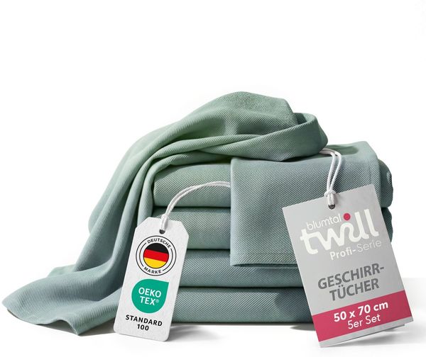 Blumtal Geschirrtuch 5er Set Premium Geschirrtücher Baumwolle 50x70 cm, (5-tlg), Ultra saugstarke zertifizierte Geschirrhandtücher (230gsm)