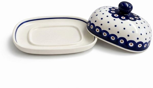 Bunzlauer Keramik Butterdose kleine Bunzlauer Keramik Butterdose für 125g (1/2 Butter)oval Dekor 28, Keramik