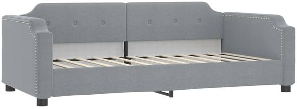 vidaXL Tagesbett mit Matratze Hellgrau 90x200 cm Stoff 3197616 Bild 3
