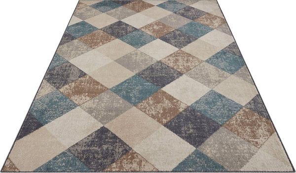 HANSE Home Teppich Bakke, rechteckig, Höhe: 8 mm, Kurzflor, Läufer, Rauten-Muster, Wohnzimmer, Schlafzimmer, Esszimmer