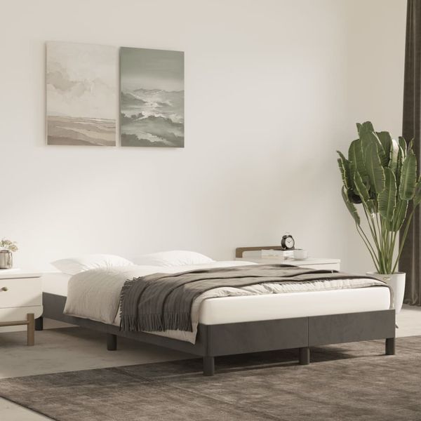 vidaXL Bettgestell ohne Matratze Dunkelgrau 120x190 cm Samt 3269626