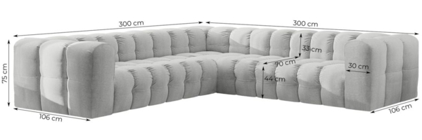 Ecksofa Designersofa SOLVIE in Stoff Moly Orange Seite Universal Bild 2