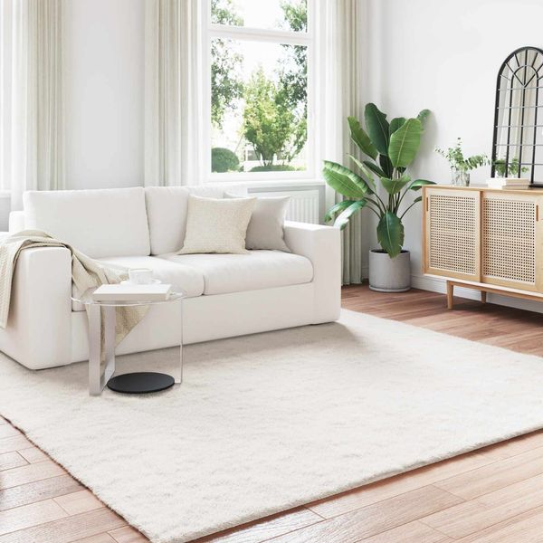 vidaXL Rutschfester Teppich aus Kunstkaninchenfell OLITE Creme 42021666