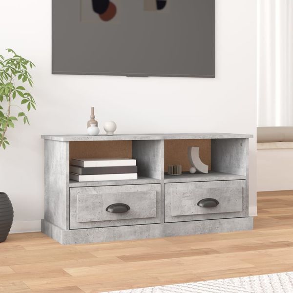 vidaXL TV-Schrank Betongrau 93x35,5x45 cm Holzwerkstoff 816468