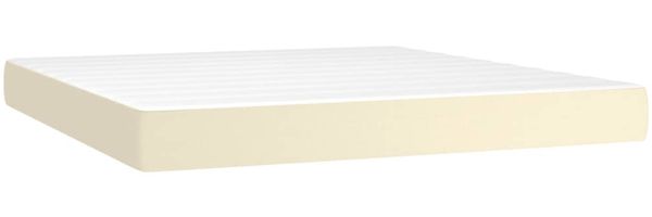 vidaXL Boxspringbett mit Matratze Creme 160x200 cm Kunstleder 3141013 Bild 5