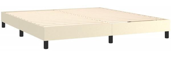 vidaXL Boxspringbett mit Matratze Creme 160x200 cm Kunstleder 3141013 Bild 4