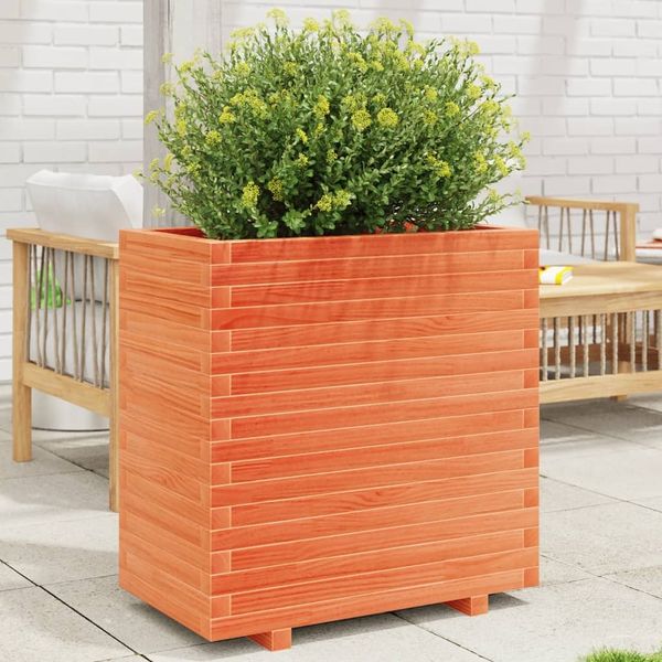 vidaXL Pflanzkübel Wachsbraun 70x40x72,5 cm Massivholz Kiefer 3282591