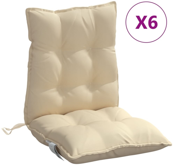 vidaXL Niedriglehner-Auflagen 6 Stk. Beige Oxford-Gewebe 377682