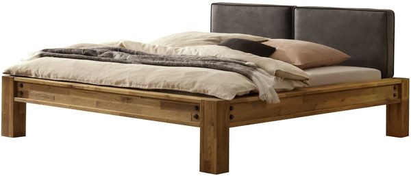 Greenville Bettgestell schwarz Eiche Massivholz 224cm x 185cm x 87cm