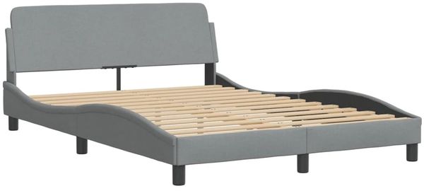 vidaXL Bett mit Matratze "Dover" Hellgrau 120x200 cm Stoff 3208364 Bild 4