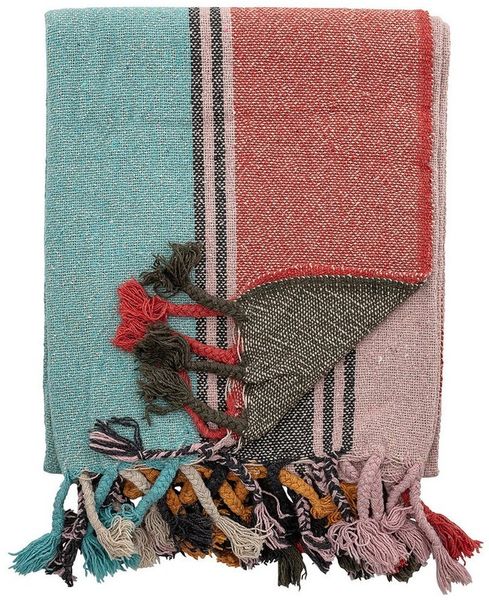 Plaid Bloomingville Decke Lea auf Baumwollmischung 160 x 130 cm, Bloomingville