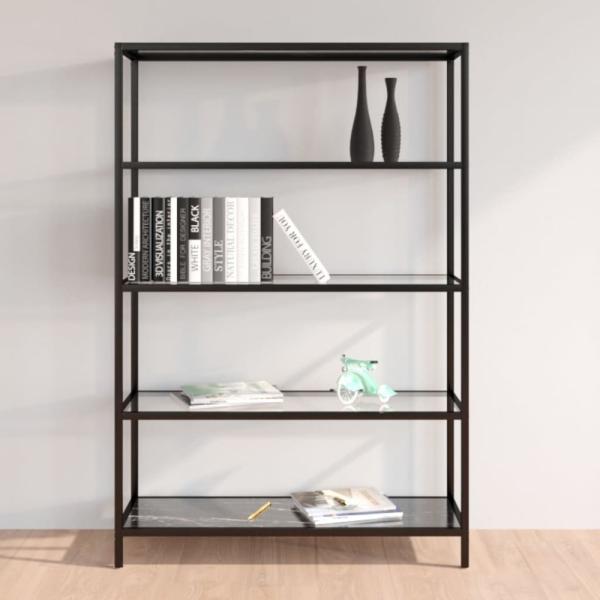 Konsolentisch Schwarz Marmor Transparent 100 x 36 x 168 cm Hartglas