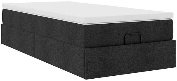 vidaXL Ottoman-Bett mit Matratze Schwarz 100x200 cm Stoff 3311087 Bild 6