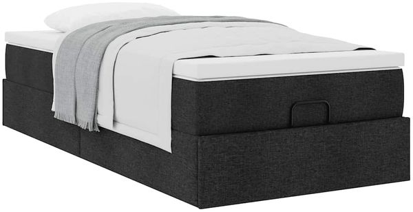 vidaXL Ottoman-Bett mit Matratze Schwarz 100x200 cm Stoff 3311087 Bild 5