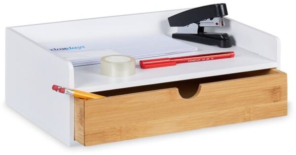 Relaxdays Schreibtisch-Organizer mit Schublade