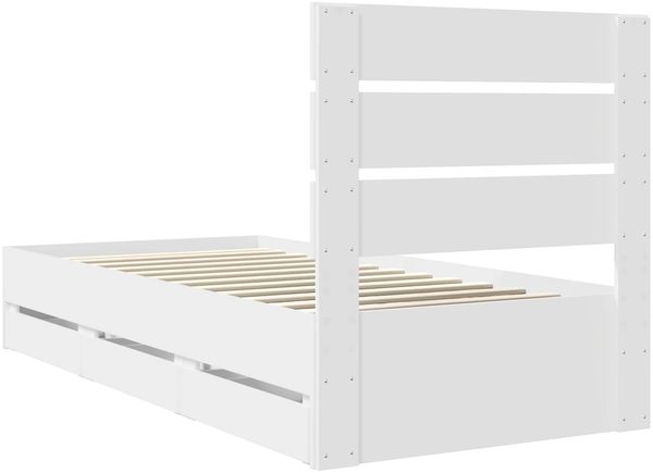 vidaXL Bettrahmen mit Schubladen Weiß 90 x 200 cm Ingenieurs Holz 3411858 Bild 10