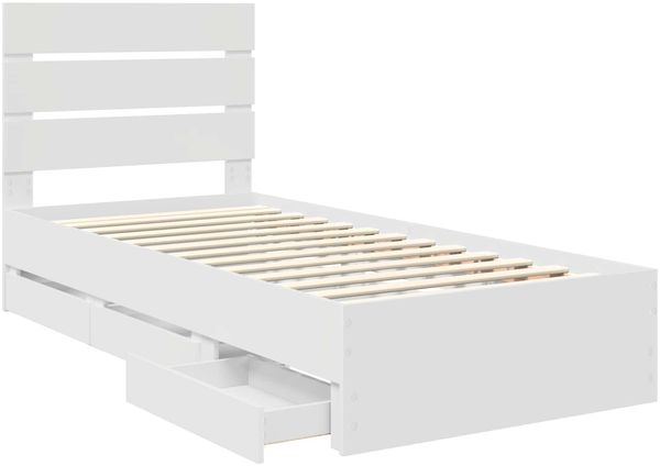 vidaXL Bettrahmen mit Schubladen Weiß 90 x 200 cm Ingenieurs Holz 3411858 Bild 5