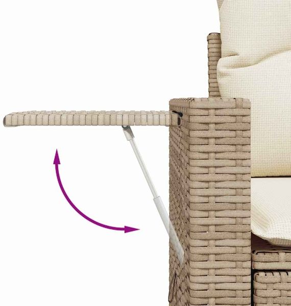 vidaXL Garten-Sofa-Set mit Kissen mit Speicher 10 pcs Beige und Creme 3363661 Bild 12