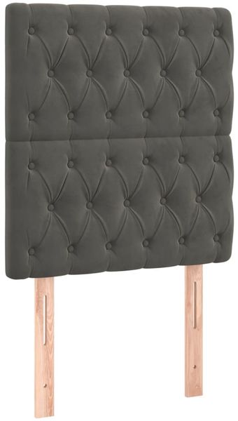 vidaXL Boxspringbett mit Matratze & LED Dunkelgrau 80x200 cm Samt, Härtegrad: H2 [3136270] Bild 7