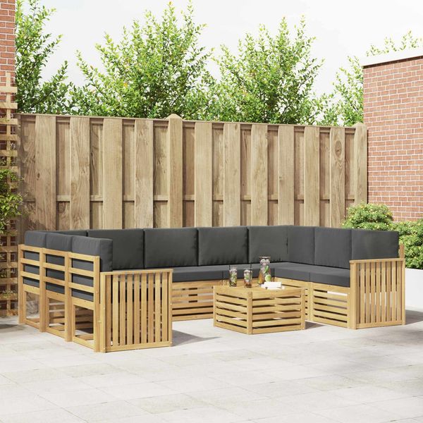vidaXL Outdoor-Sofagarnitur 10 pcs Weiß und Anthrazit 59 x 59 x 37 cm 3392542