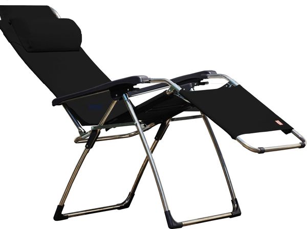 Relaxliege Amida aus Aluminium, Schwarz